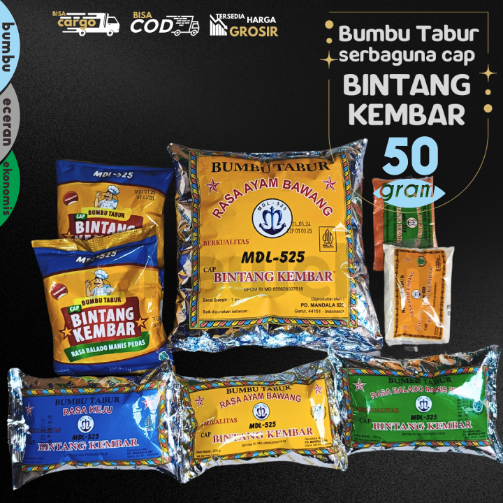 

BUMBU Tabur Atoom BINTANG 50g Penyedap Rasa Ayam Bawang/Balado Manis/Keju by Lahawelah