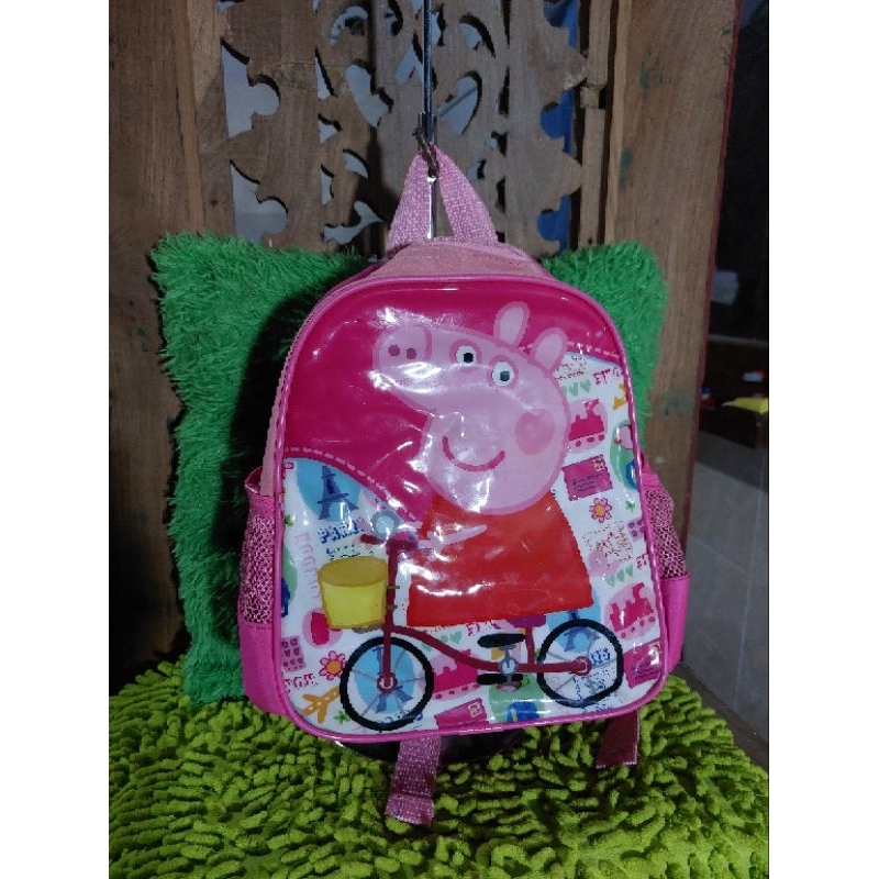 ransel anak balita brand peppa pig lengkap tag (tas monza)
