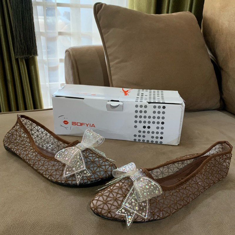 Flat Shoes Balet SOFIYA coklat Cantik Murah Original Sofiya Ballerina / Sepatu Flat Wanita Sofiya