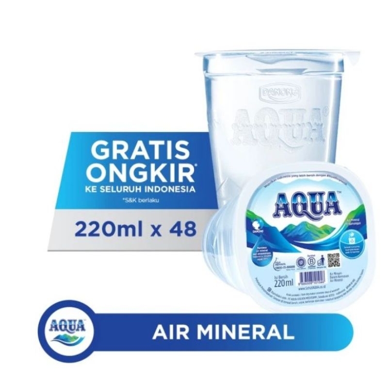 

Aqua Air Mineral 220 ml isi 48 cup
