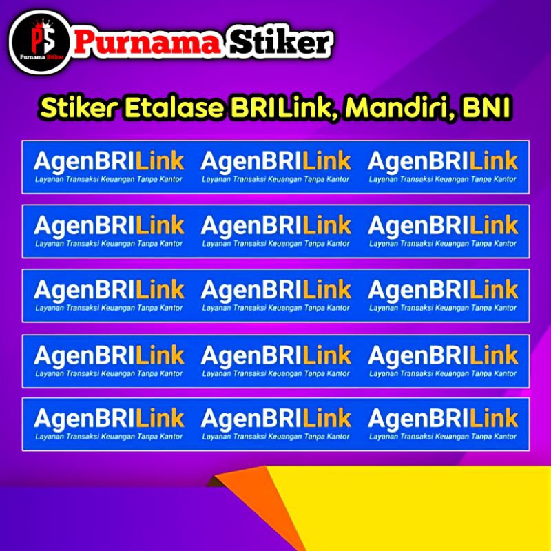 

Stiker etalase agen Bank Bahan Cromo glossy 5x47cm, 3x28cm