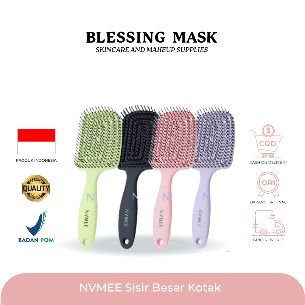 NVMEE - Sisir Besar Kotak | Anti Kusut | Model Khusus Anti Nyangkut