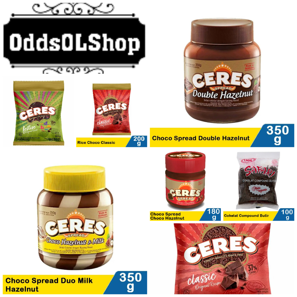 

Ceres Varian Rasa Kemasan Cokelat Compound Butir Rice Choco Hazelnut Chocolate Spread Selai Roti 1