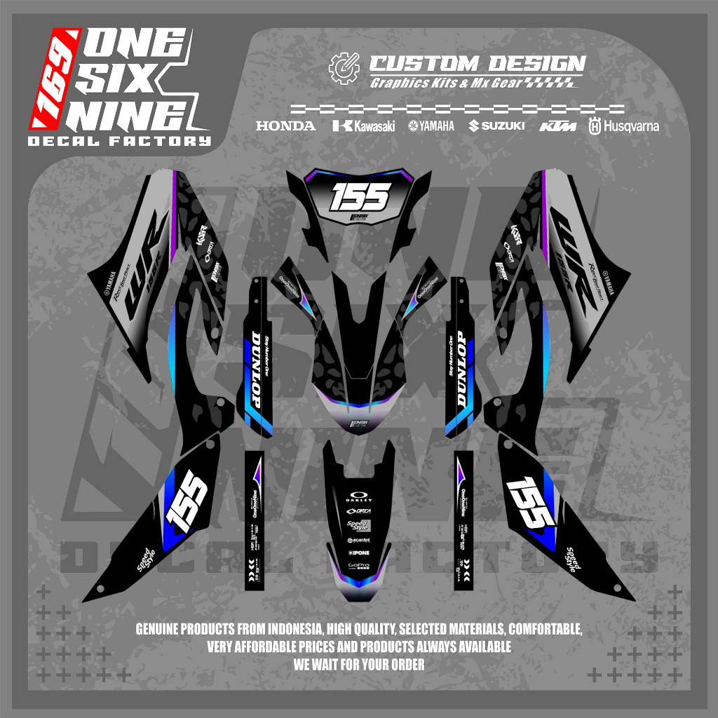 Decal Yamaha Wr 155 Hitam Simple - Decal Custom Yamaha Wr 155