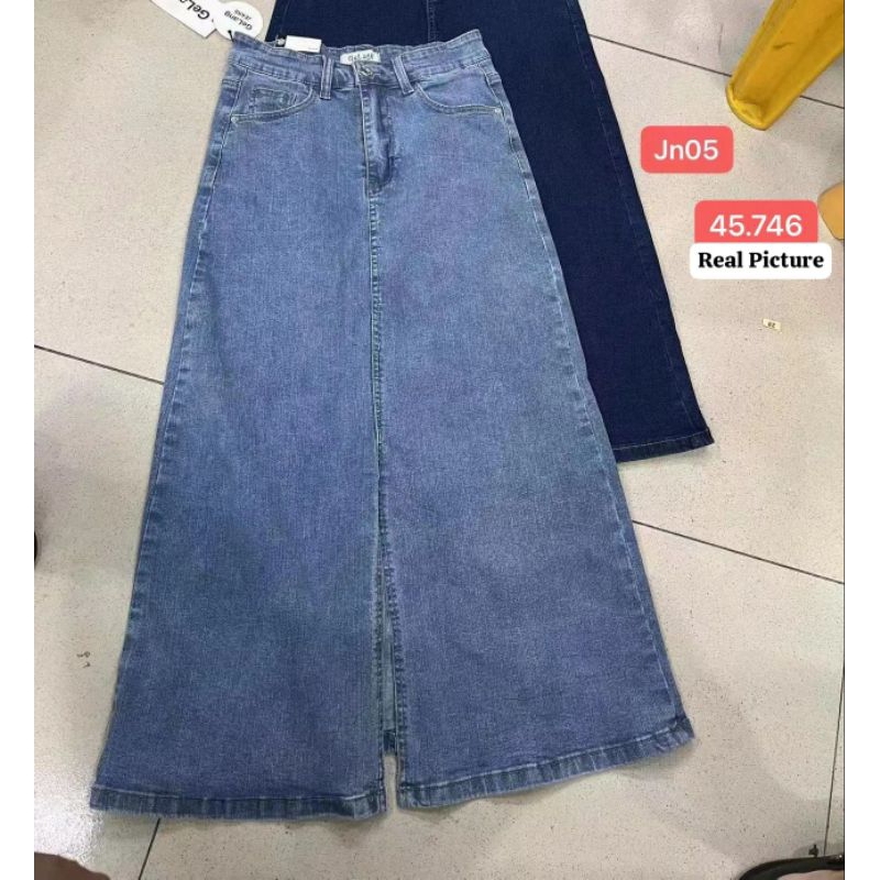 Rok Jeans Fashion Import Premium,Belah Depan