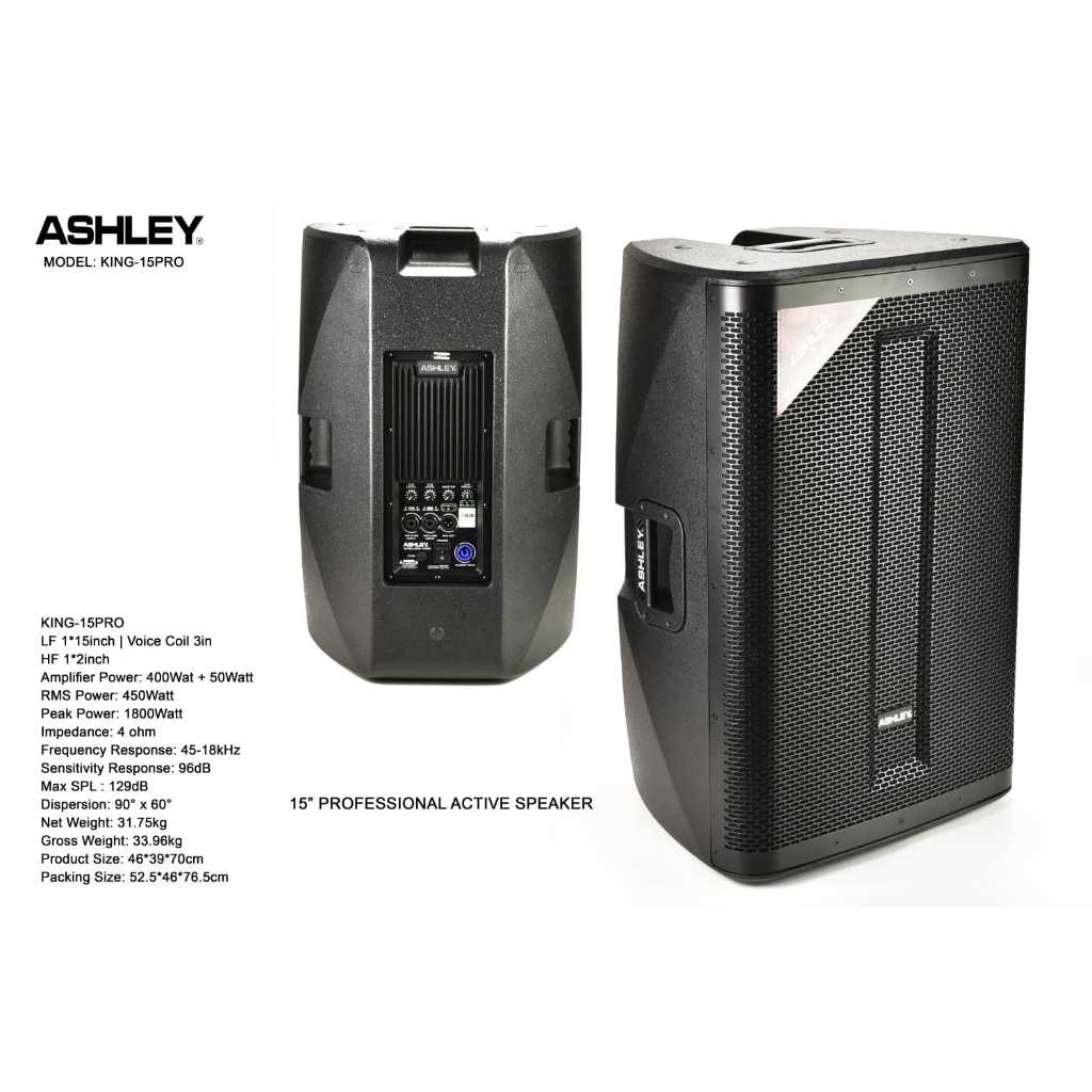 speaker aktif ashley king 15 pro original 15 inch king 15pro