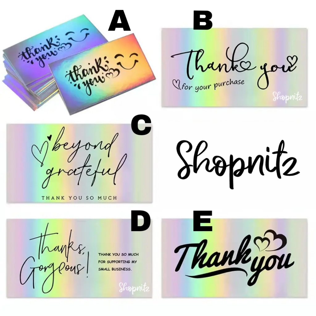 

HangTag Label Thank You PERSEGI Hologram Hand Tag Label Souvenir Hampers isi 50 pcs