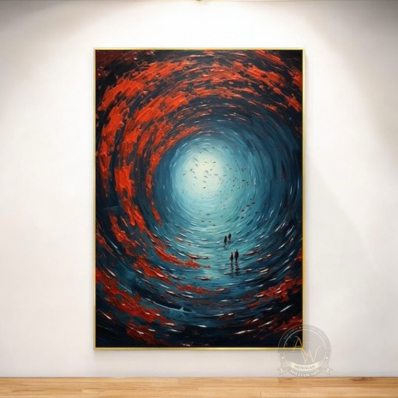 

lukisan abstrak ~ abstract modern art Red blue painting