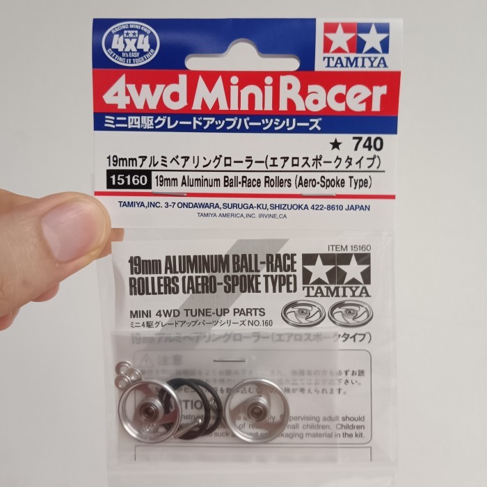 TAMIYA 15160 19mm ALUMINUM BALL-RACE ROLLERS (AERO-SPOKE TYPE)