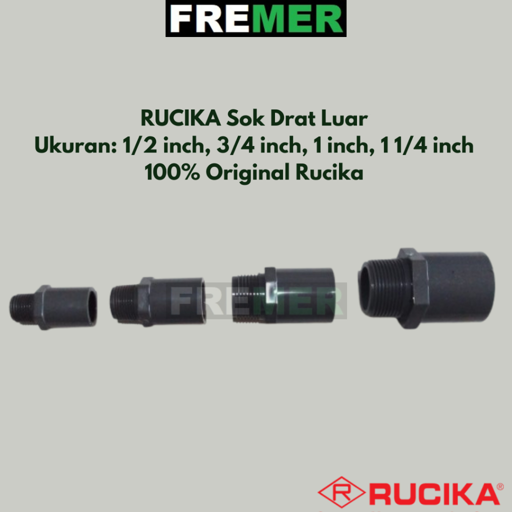 RUCIKA SOK DRAT LUAR BERBAGAI UKURAN PIPA PVC