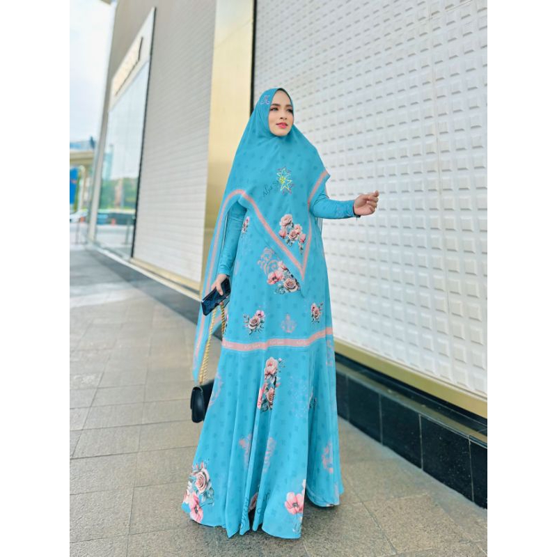Alya Syari - Aurora Series | Set Syari Premium | Gamis Ceruty Babydoll Digital Printing