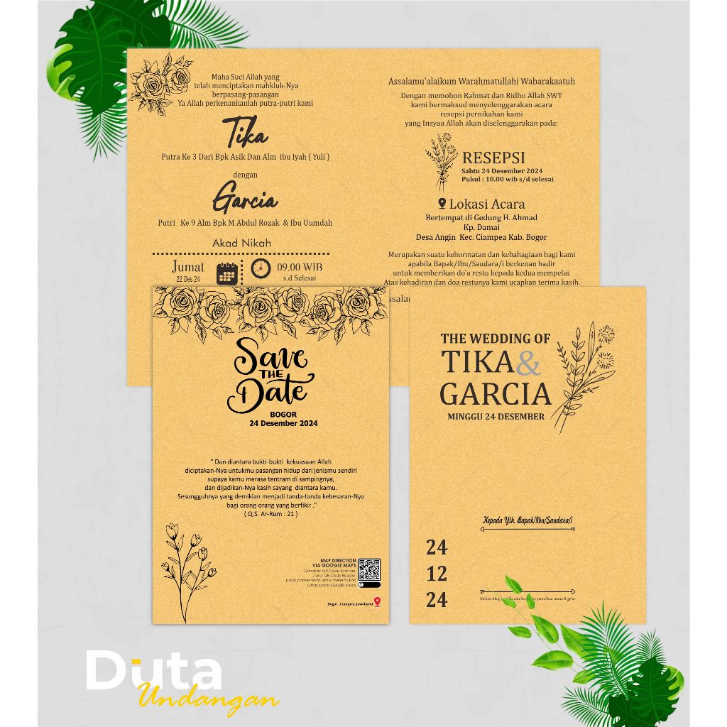 Undangan Pernikahan/Khitanan Bahan Kraft Coklat Rustic