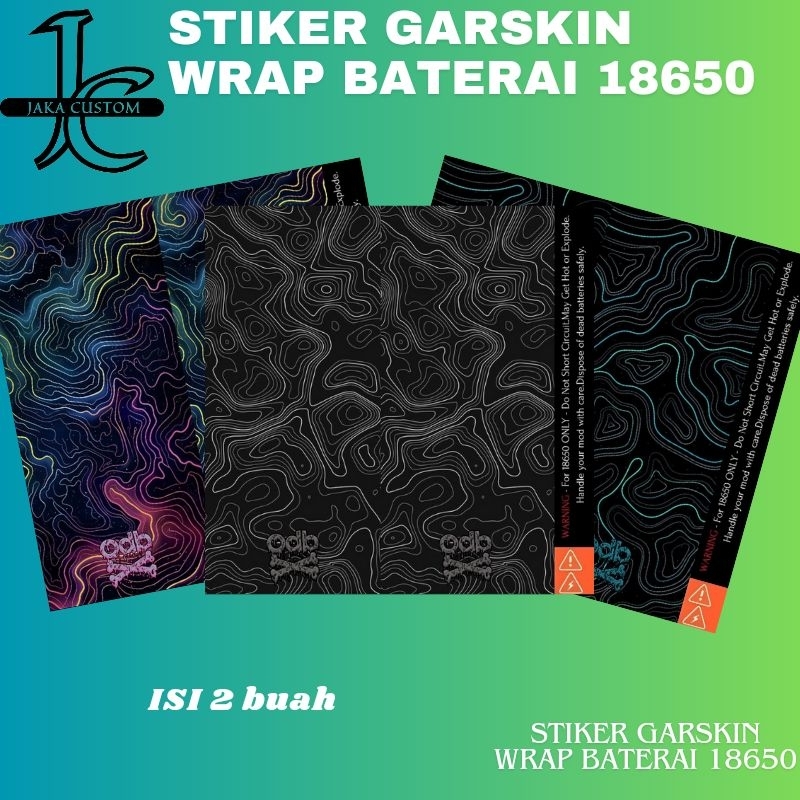 Jaka Custom - Skin Stiker Wrap Baterai 18650 Motif Damascus ODB Full Desain Untuk Melindungxi Dan Me