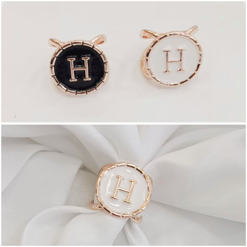 Ring bros cincin brooch hijab jilbab scarf syal bulat logo H