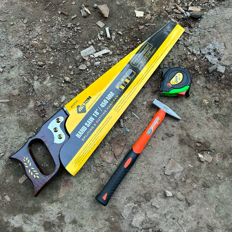 paket tukang lengkap/gergaji kayu/palu/meteran5meter paket tukang