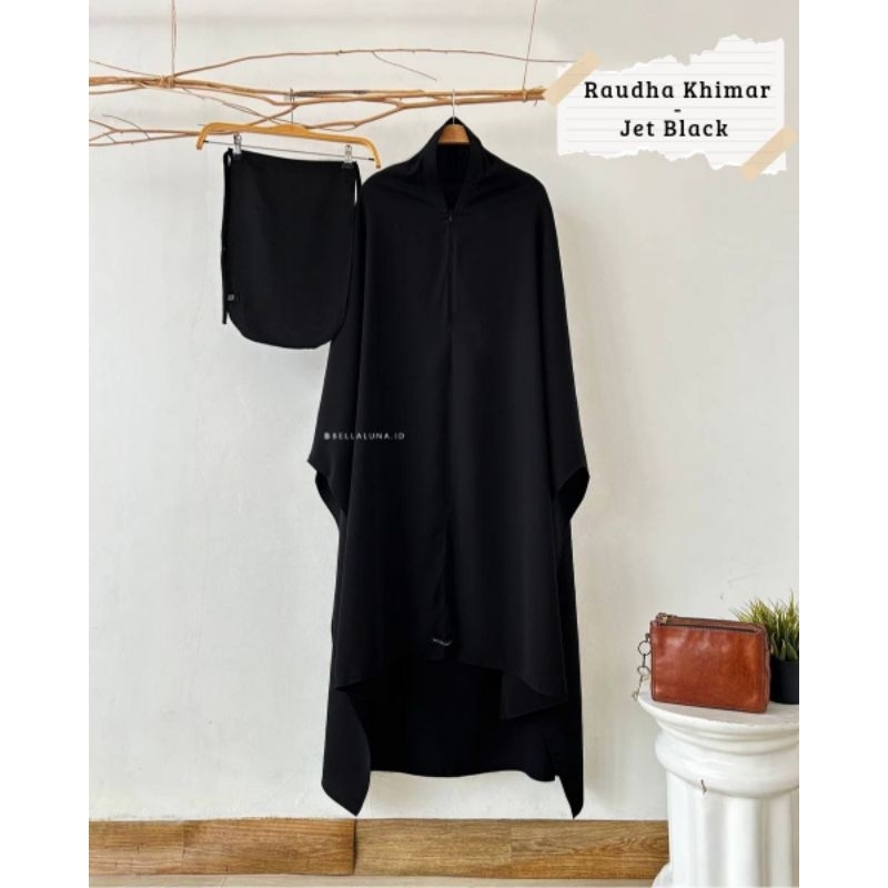 Raudha Khimar Jetblack Bellaluna.Id