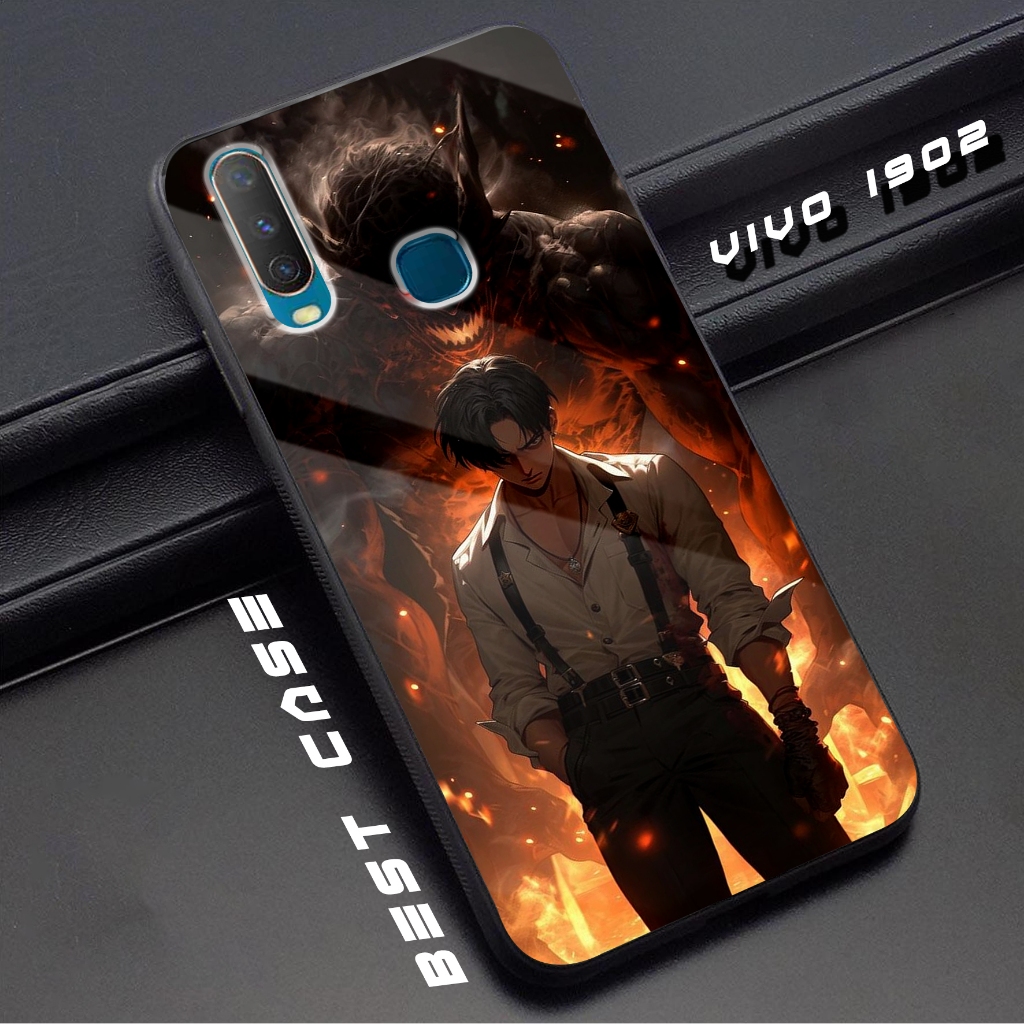 Case VIVO 1902 - Casing Hp VIVO 1902 - Motif ( AOT ) - Silikon Hp  VIVO 1902 - Softcase Glass Kaca -