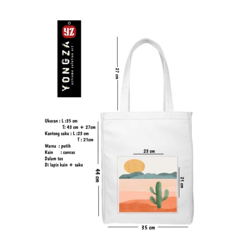 tas lukis  custom / tote bag painting kanvas premium kaktus