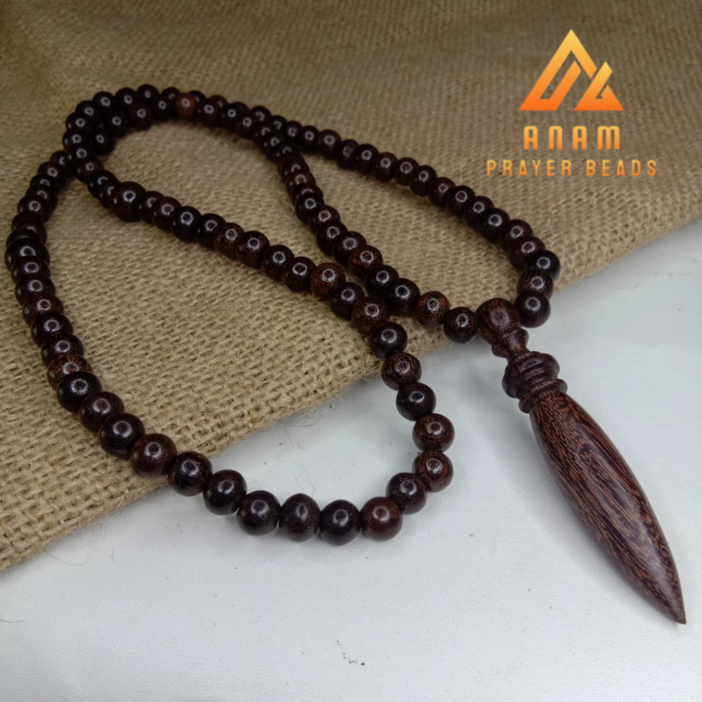 Kalung tasbih galih asem tasbih kayu galih asem  tasbih galih asem isi 99 butir kalung pria kayu