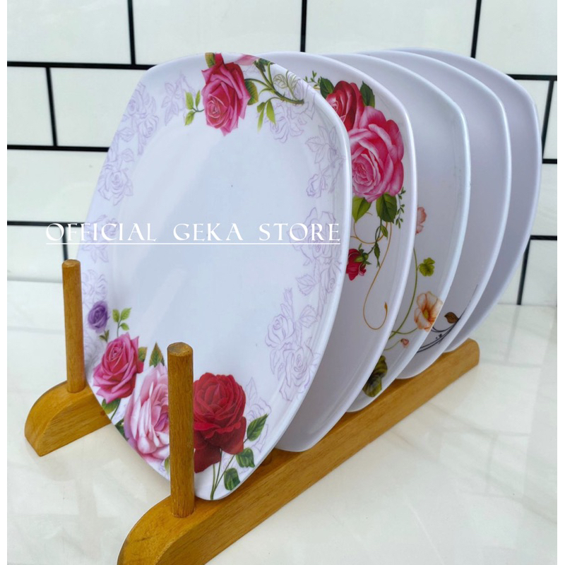 PROMO PAKET PIRING KOTAK CEPER MELAMIN MOTIF KEMBANG CANTIK ORIGINAL MELAMIN SINGA SINGI SNI