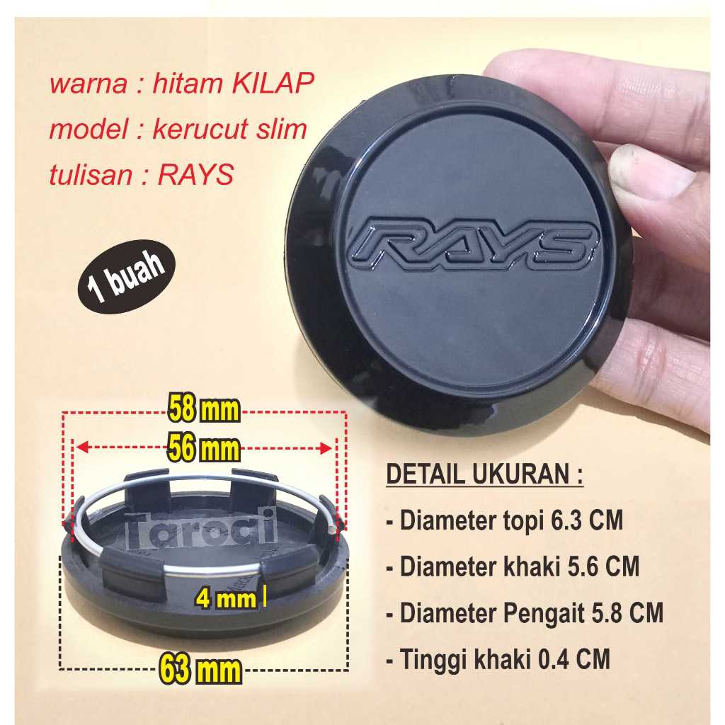 1 Buah Center Cap Tutup Dop Center Velg Te37 Ce28 Rays Re30 Ze40