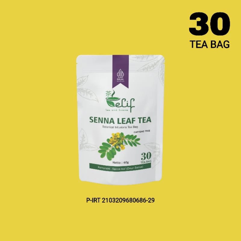 

ELIF TEA AND TISANE Senna Leaf Tea | Teh Detox Pembersih Usus Kotor Penyebab Jerawat | 30 Tea Bag