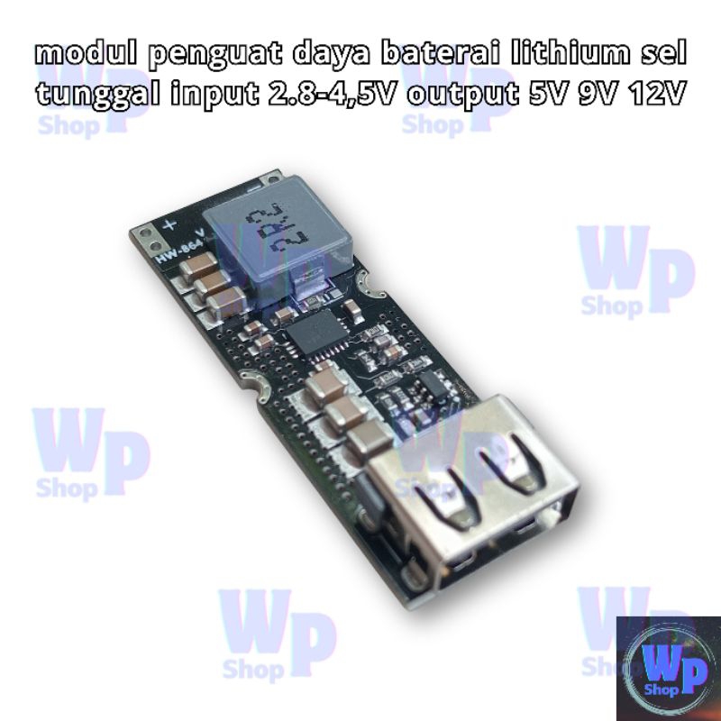 TPS61088 Modul power Bank DC-DC step up 2.8-4.5 to 5V 9V 12V cocok baterai litium ion dan lipfopo4