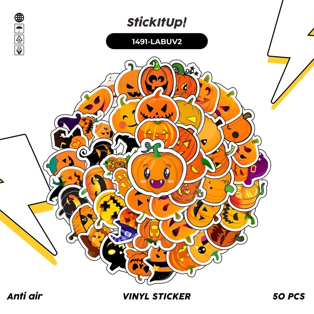 

COD✨ 100 Pcs Stiker Pack Buah Labu v2 Anti Air Untuk Dekorasi Notebook Sepeda Skateboard Handphone DIY