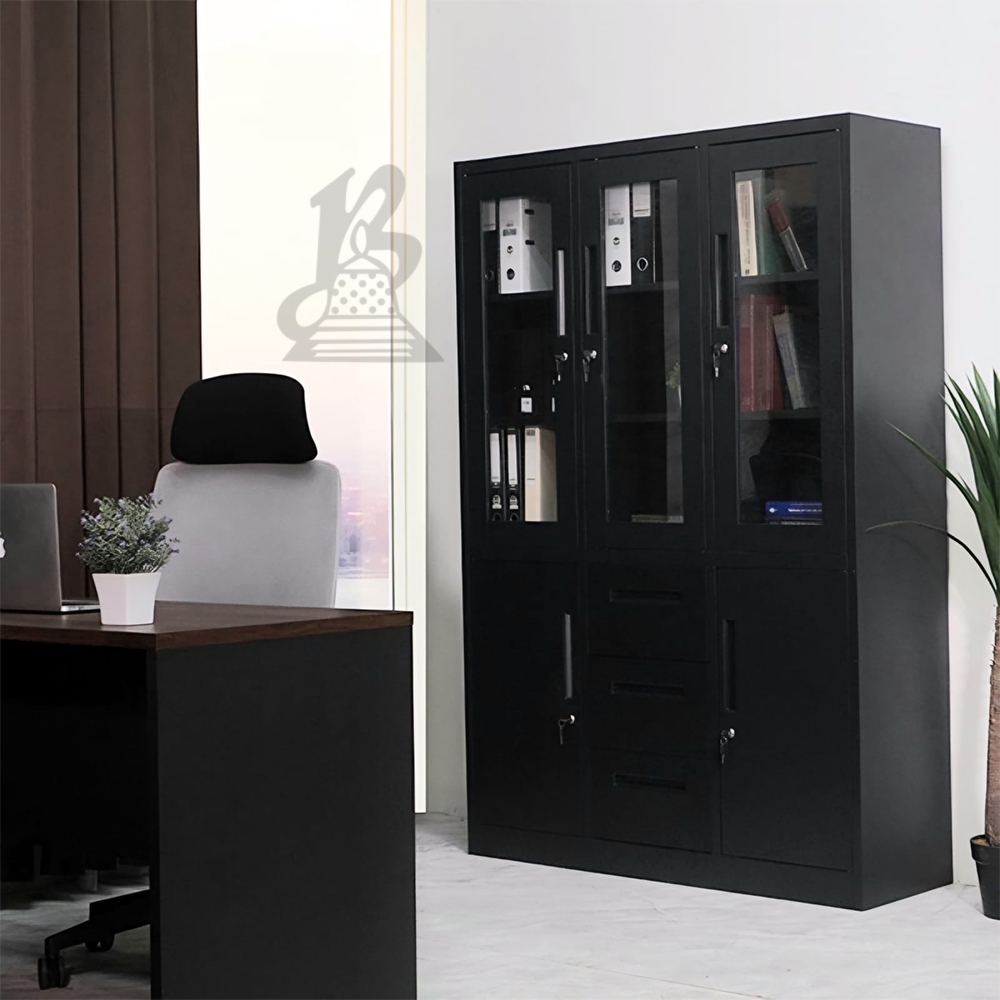 Workdesign Buro MBC 3 HG/Rak Buku Besi 3 PINTU / Lemari Arsip Kantor MINIMALIS