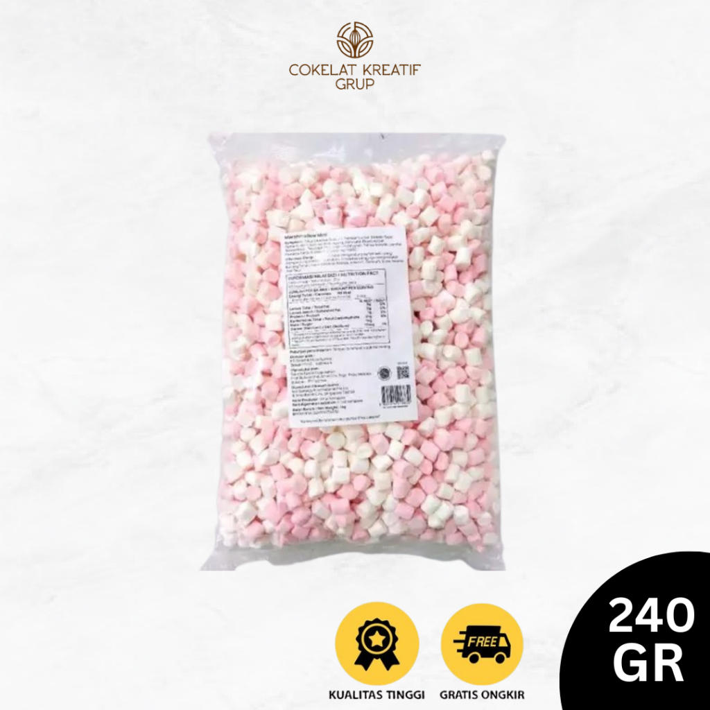 

Marshmallow Mini Corniche 250gr / Topping Marshmallow Pink Putih