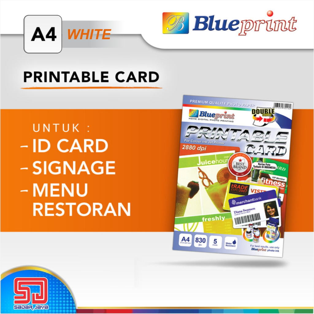 

Blueprint Printable Card / ID CARD / Kartu Member A4 White