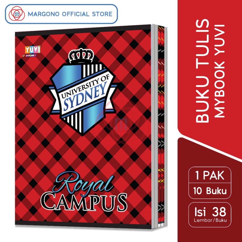 

My Book Yuvi Buku Tulis Royal Campus Blue Series 38 Lembar - 10 Buku