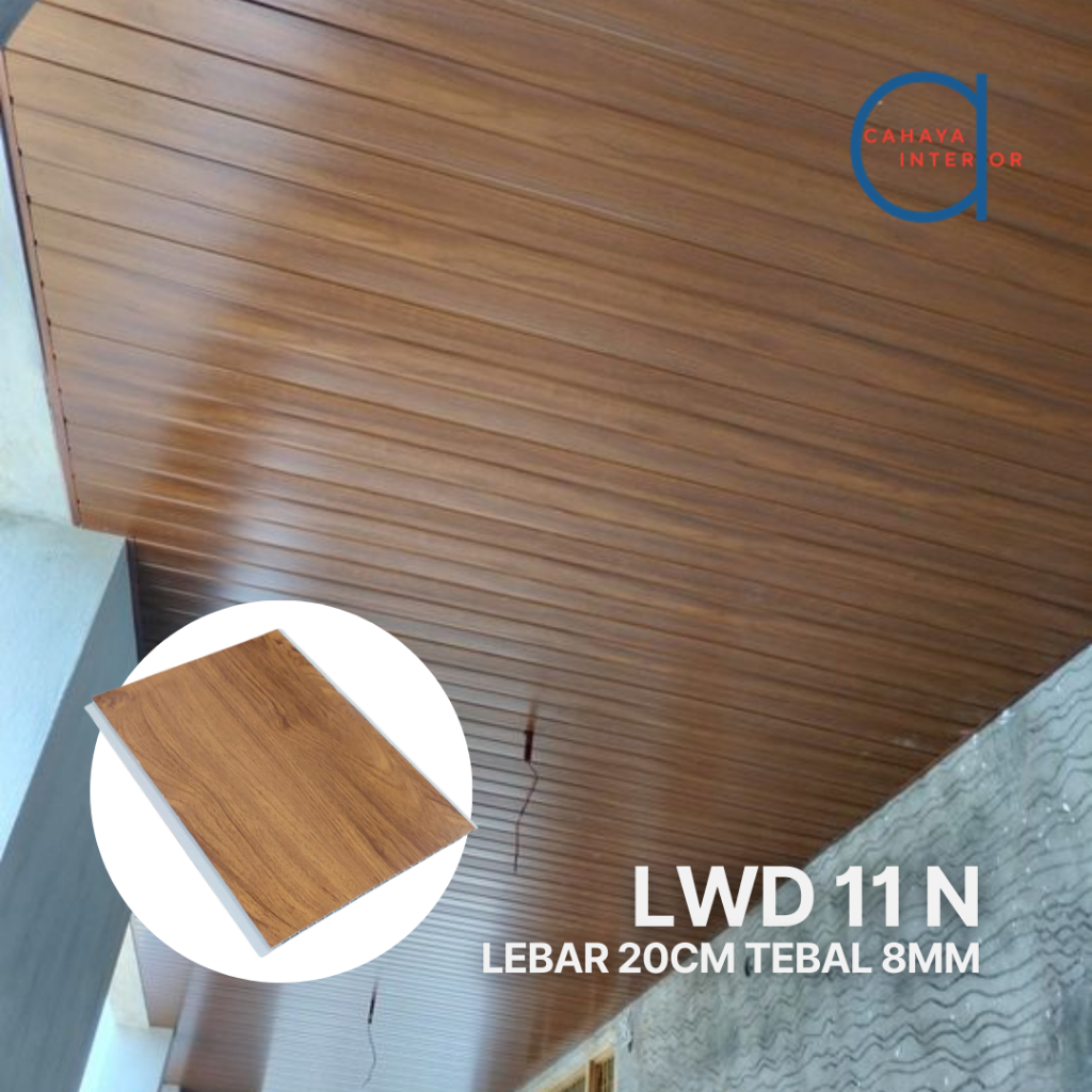 LAMIWOOD Plafon PVC Motif Kayu Doff – Anti Air & Rayap | Ukuran 4m & 6m