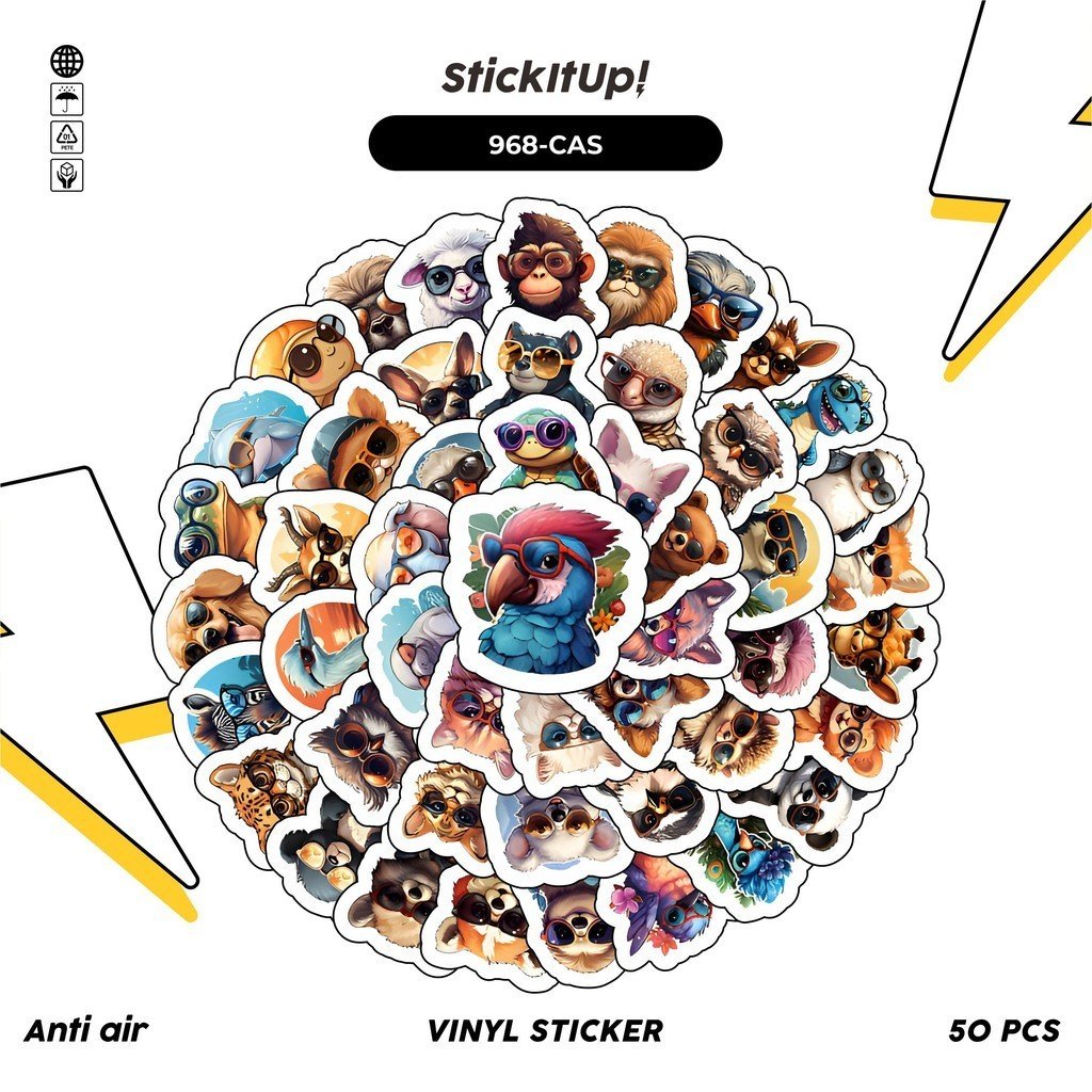 

COD✨ 100 Pcs Stiker Pack Hewan-Hewan V6 Lucu Aesthetic Vynil Waterproof untuk Freebies Sticker Buku Journal Casing HP Laptop