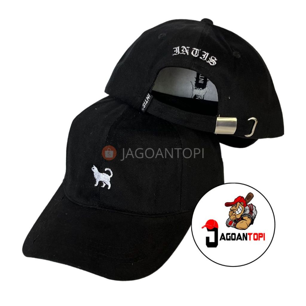 Topi Baseball Pria Caps Cat Hitam - Intis