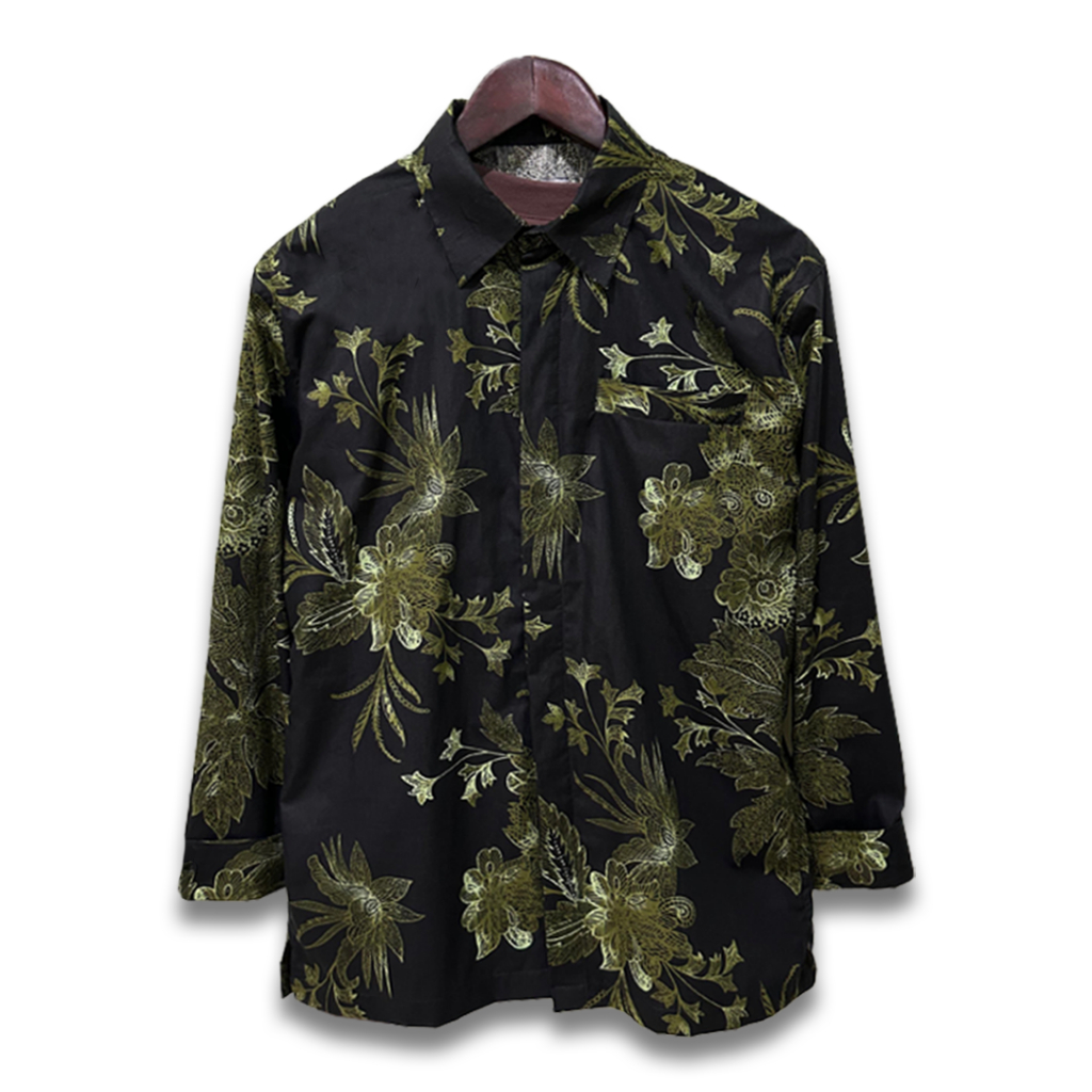 Kemeja Batik Pria Big Size Motif Floral Lengan Panjang M-5XL