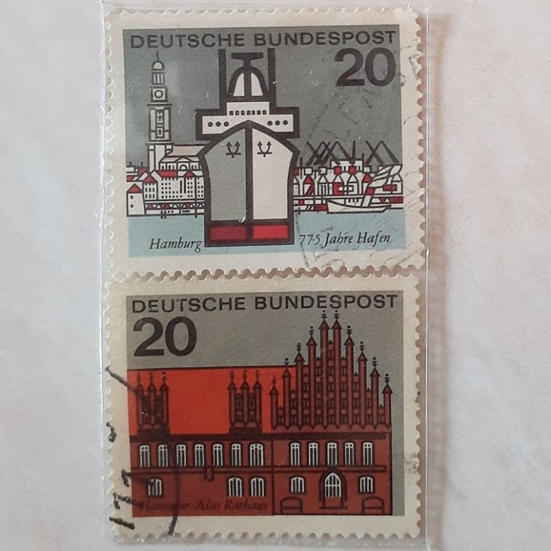 

Perangko Jerman Capitals of the States of the Federal Republic of Germany Tahun 1964 set 2pcs