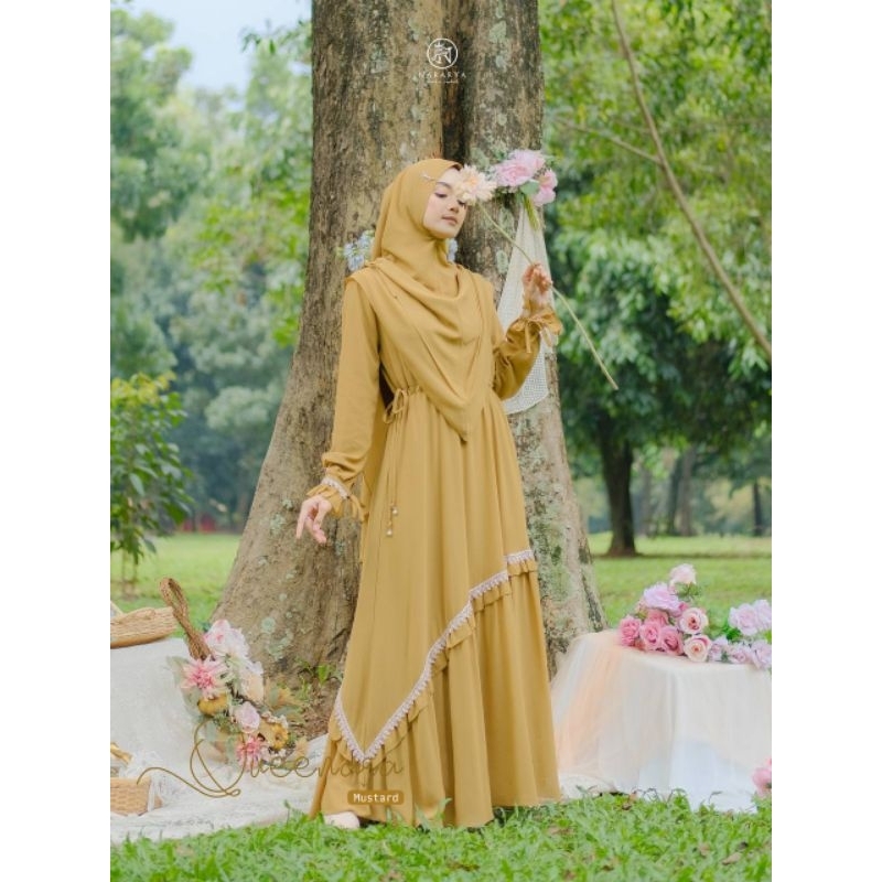 NARARYA - QUEENARA WARNA MUSTARD - GAMIS DAILY - GAMIS SET KERUDUNG