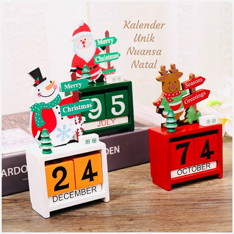 

MOTIF NATAL Kalender Unik Nuansa Natal bahan kayu tanpa batas kado hadiah christmas