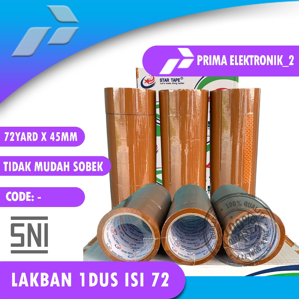 

Lakban Cokelat Startape 1 Dus isi 24 pak 72 pcs Harga Termurah Grosiran