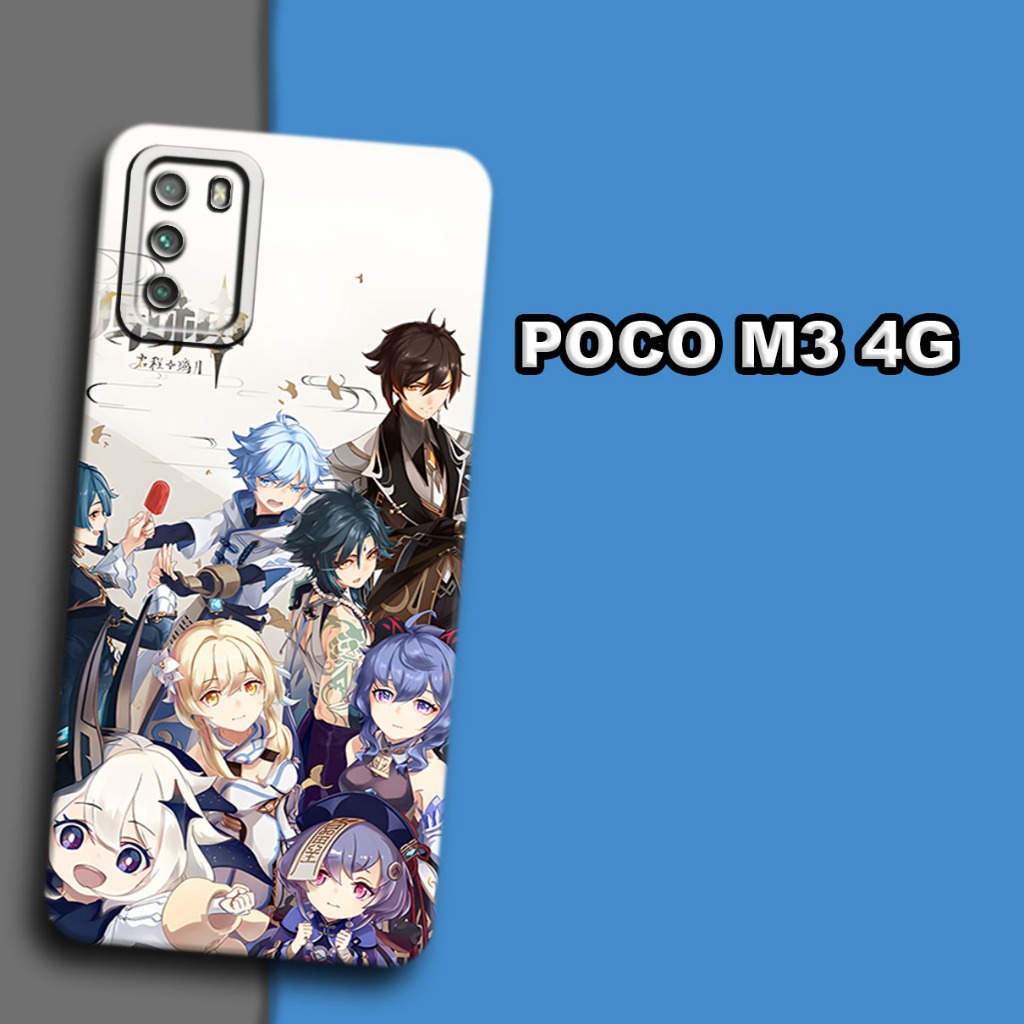 S40-Softcase procamera untuk XIAOMI POCO M3 4G - bahan karet lentur-motif Genshin Impact-all type HP