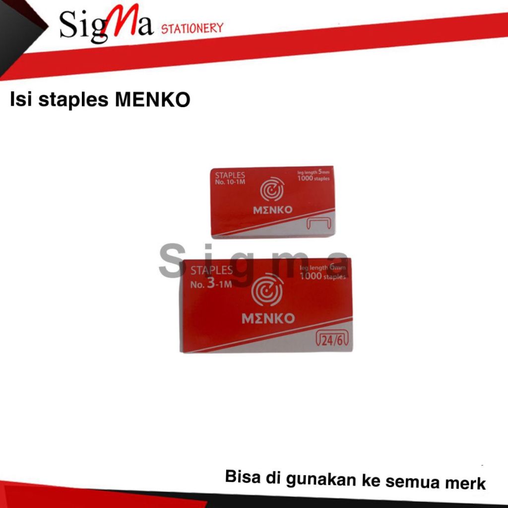 

MENKO isi Staples / Isi Stapler / Stapler Refill No.3 No.10 Kecil Besar Kualitas Sangat Bagus