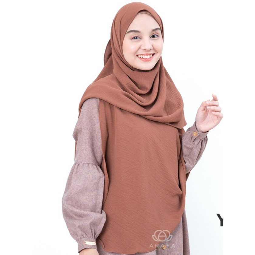 Arafa Hijab - Yumna Pashmina | Yumna Curve Pashmina| Pashmina Oval Syari Crinkle
