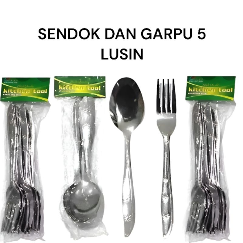 paket hemat sendok dan garpu stainless 5 lusin isi 60 pcs