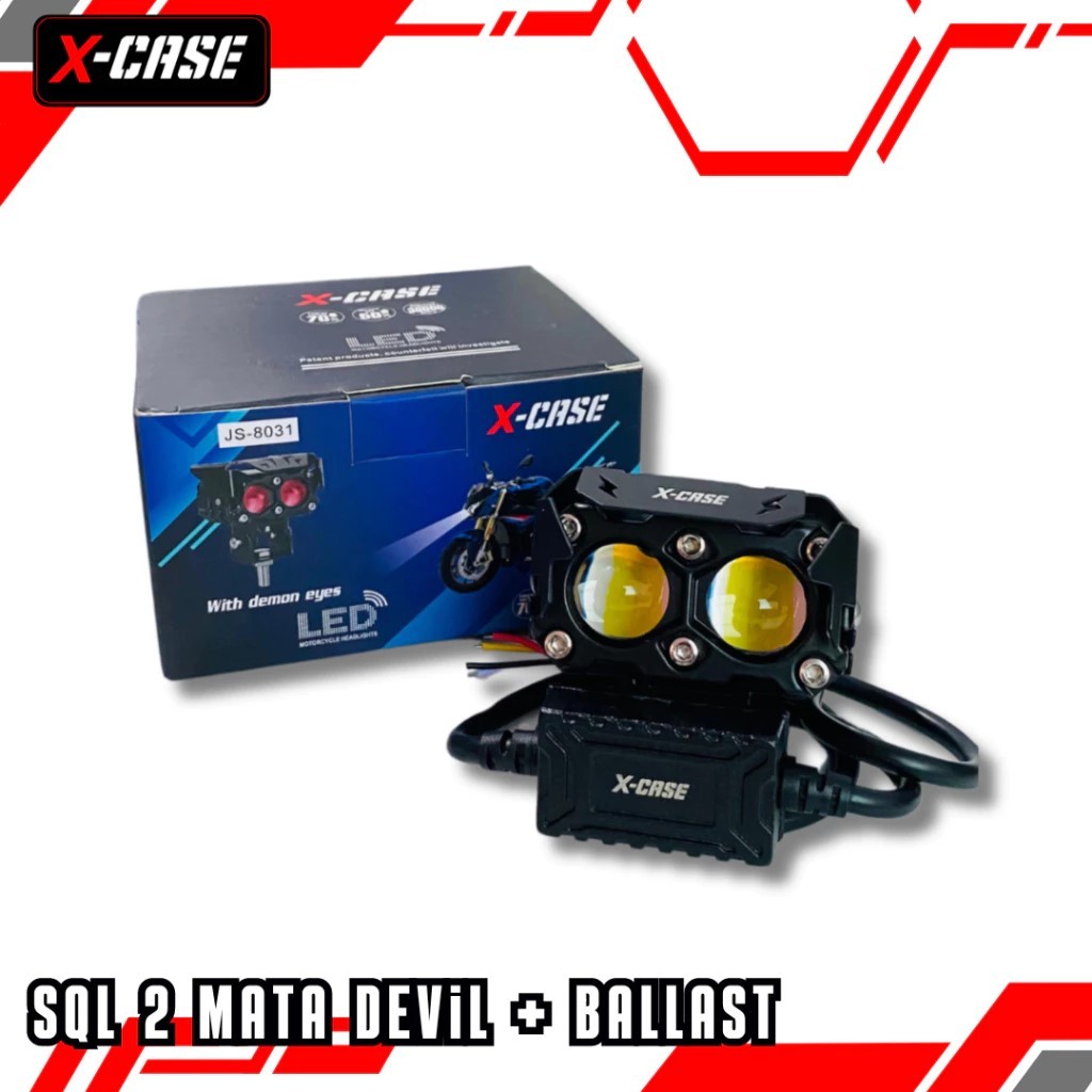 Lampu Tembak LED 2 Mata+Devil Relay FOGLAMP 2 MATA PLUS RELAY UNIVERSAL MOTOR MOBIL