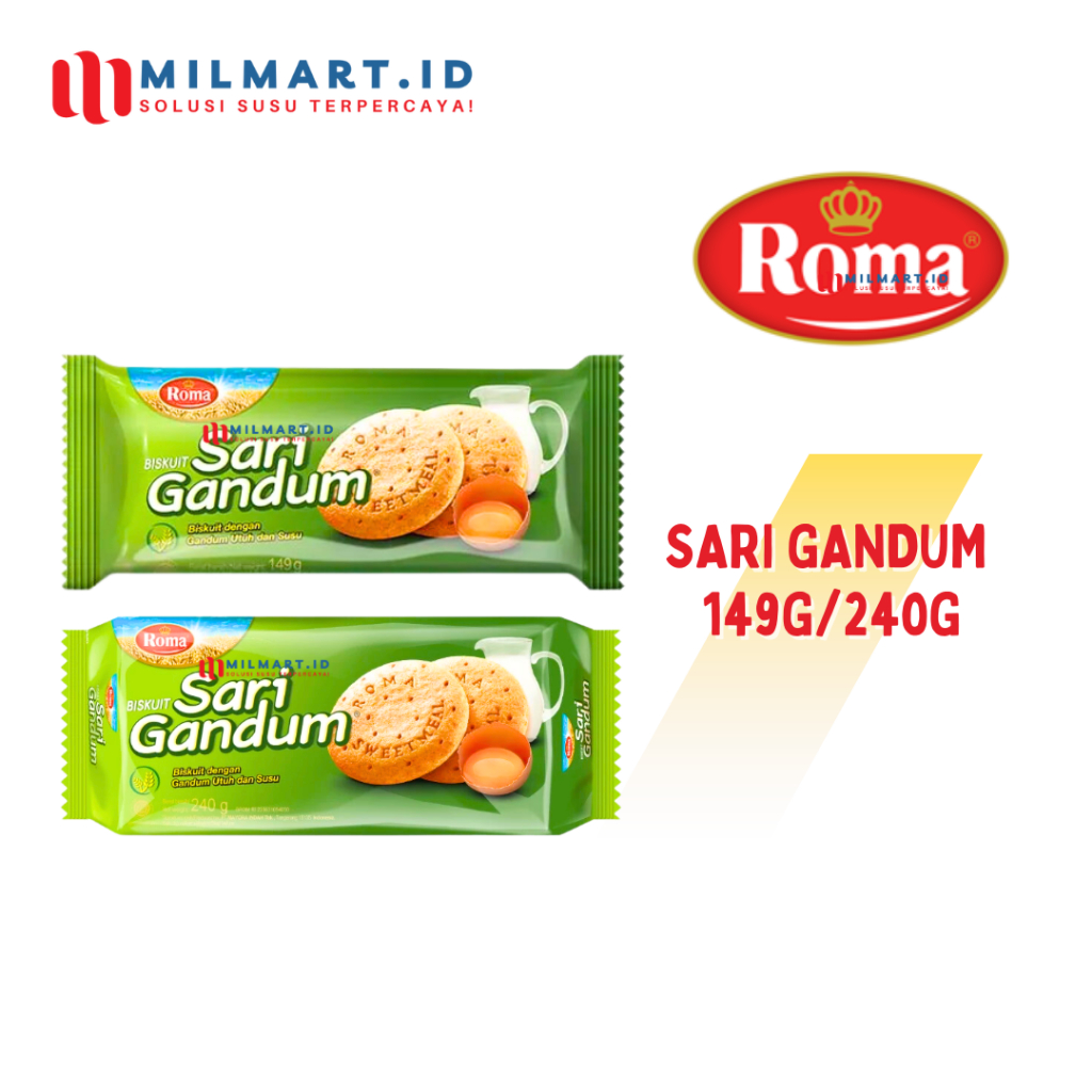 

ROMA SARI GANDUM SUSU 149G FAMILY PACK 240G BISKUIT SUSU GANDUM