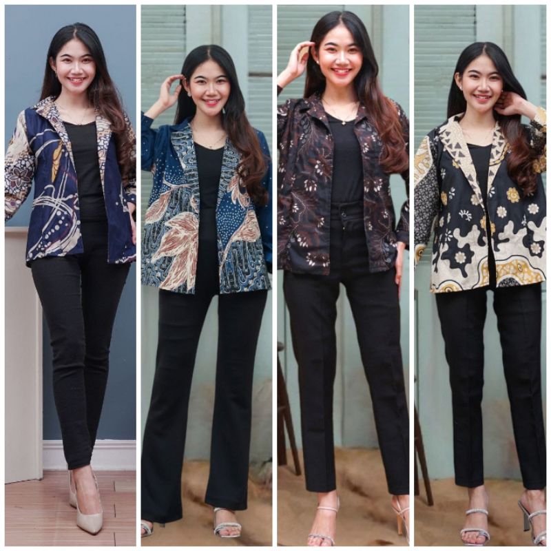 Blazer batik kekinian blazer kantor modern blazer wanita masakini