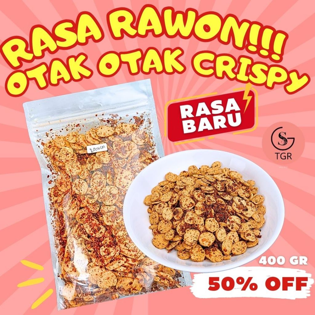 

Cemilan Krispy Otak Otak Ikan Rasa Pedas Rawon - 400gr