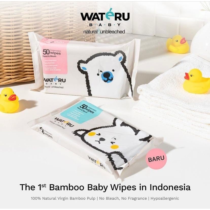 Wateru Premium Bamboo Tissue Hand n Mouth - Tisu Bambu