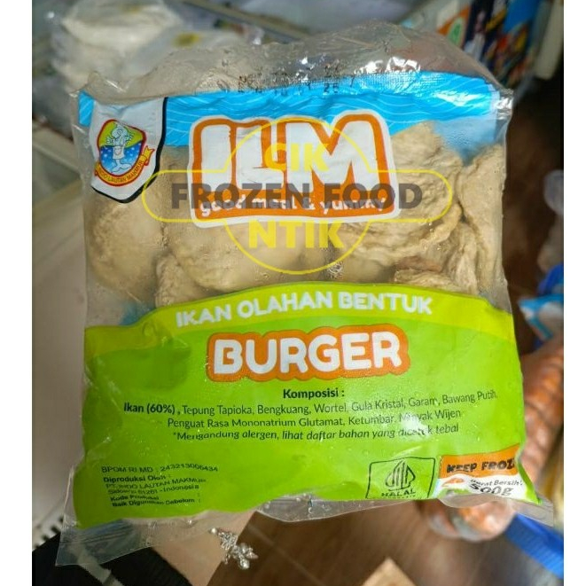 

ILM Ikan bentuk burger 500g Frozen food cik ntik Jambi cemilan jajanan seblak korea jepang